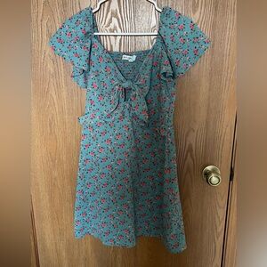 Floral Tie-Front Dress